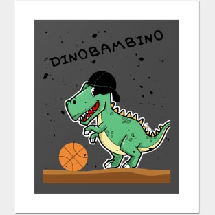 Dinosaur play basketball Posters and Art